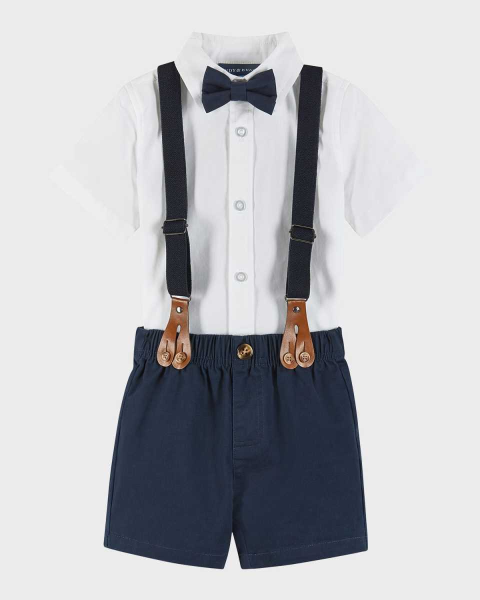 Boy's Four-Piece Suspender Set, Size Newborn-24